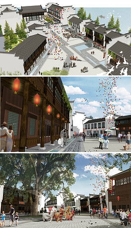 精品中式风格山地度假酒店su草图大师模型设计图下载 图片78.12mb 建筑模型库 su模型